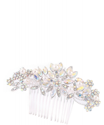 Rhinestone Hair Comb HM320005 SILVER AB